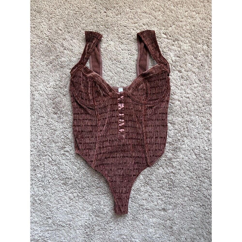 Urban Outfitters Ribbed Brown Bodysuit